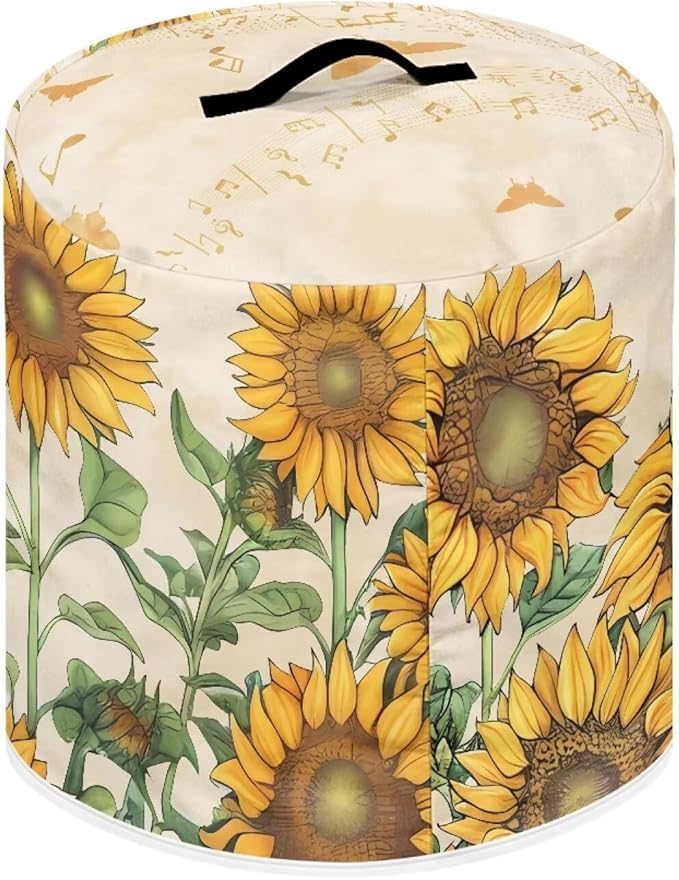 TODIYADDU Passion Sunflower Pressure Cooker Cover for Women Waterproof Instant Pots Cover with Pocket and Handle for Rice Cooker Air Fryer Universal Kitchen Appliance Covers Storage Case