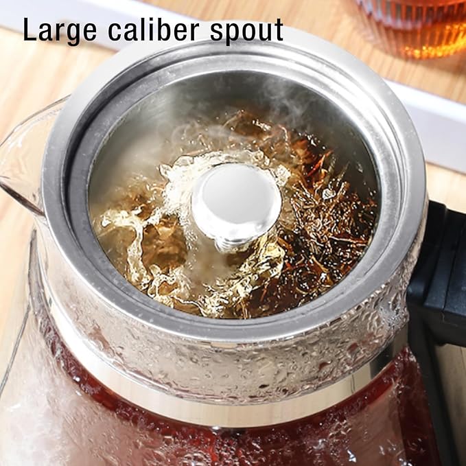 Electric Kettle, 1.2L Transparent Glass Electric Heat Preservation Electric Tea Kettle Tea Kettle Electric with Steam Spraying for Home Office