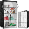 Wire Shelf Cover,600D Heavy Duty 100% Waterproof Shelf Covers for Wire Shelving,Outdoor Storage Shelves Cover for Metal Rack,48" W x 24" D x 72" H,Black with Clear Front