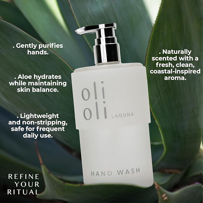 OLIOLI Botanical Hand Wash 15.2oz | Gentle, pH-Balanced Liquid Hand Soap with Aloe | Hydrating Cleanser for Soft, Refreshed Skin | Coastal-Inspired Luxury Hand Wash for Daily Use