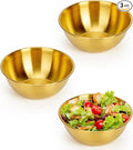 3-Piece Stainless Steel Golden Mixing Bowls (7.1") Metal Bowl with Measurement Marks, Dishwasher Safe & Stackable - Perfect for Baking, Salad Making, Meal Prep and Kitchen Use
