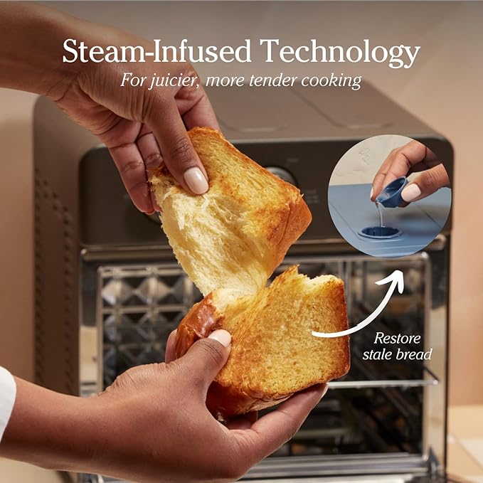 Our Place Wonder Oven | 6-in-1 Stainless Steel Air Fryer Toaster Oven Combo with Basket, Rack, Pan & Tray | Compact 13 QT Countertop Capacity - Toast, Roast, Bake, Reheat, Broil & Steam | Spice