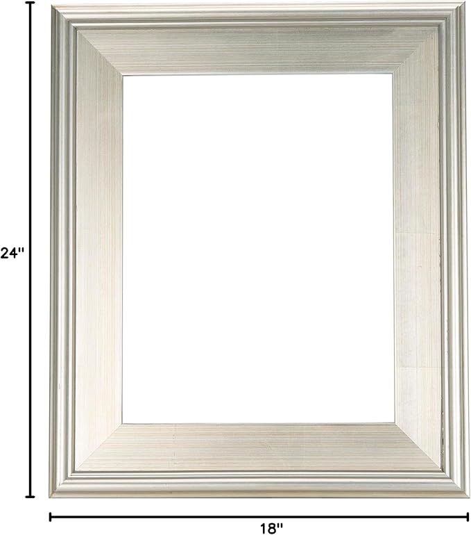 Creative Mark Plein Air Style Frame, Hand Leafed Silver, 18x24-2.75" Wide Moulding with 1/2" Rabbet Depth, Open Back W/O Glazing, Museum Quality, For Art Panels, Stretched Canvas, Pictures & More