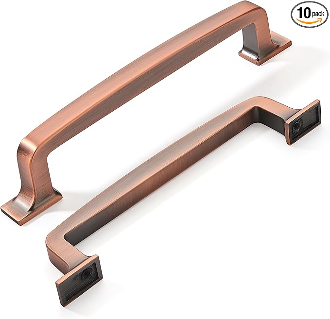 Khtumeware 10-Pack 5-Inch Brushed Antique Copper Cabinet Pulls and Drawer Handles - Handles for Cabinets and Cupboards