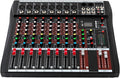 8 Channel Professional Audio Mixer, DJ Controller Sound Mixer Bluetooth Compatible Bluetooth Sound Board DJ Mixers with 48V Phantom Power USB Interface Stereo Mixing Console