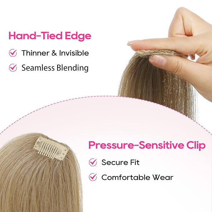 REECHO Clip in Hair Volumizer, Short Thick Clip in Hairpieces Adding Extra Hair Volume Extensions for Women with Thin Fine (Golden Blonde, 8 Inch(Pack of 4))