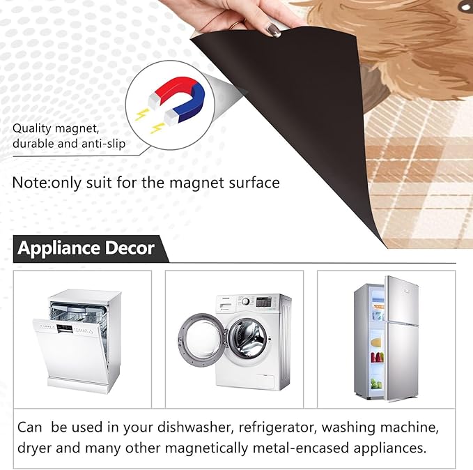 Fall Thanksgiving Cow Brown Dishwasher Magnet Cover for Front Panel Magnetic Dishwasher Cover Decorative Refrigerator Magnet Covers Appliances Stickers for Home Kitchen Decor, 23" x 26"