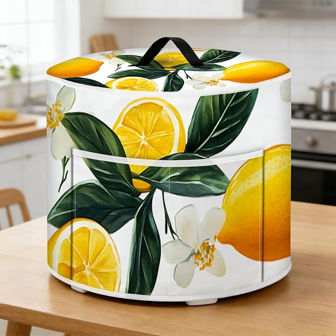Rice Cooker Cover, Dust Cover for Kitchen Appliances with Handle and Storage Pocket, Easy to Clean Kitchen Decor Gift, Fits 3-6-8 Quart Instant Pot, Slow Cooker and Air Fryer