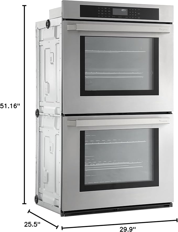 Rangaire RWOD301GS 30" Glass Touch Double Wall Oven - Stainless Steel, Electric Oven, True Convection, Self Cleaning, Easy Reach Racks