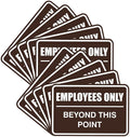 All Quality Classic Framed Employees Only Beyond This Point Wall or Door Sign | Easy to Install Business Signage - Medium (Dark Brown) 10 Pack