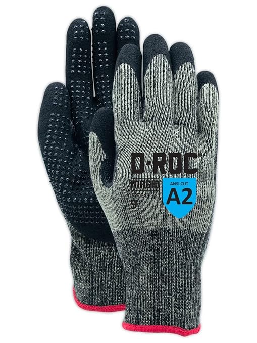 MAGID D-ROC ANSI A2 Heat-Resistant Work Gloves with Sandy Nitrile Coating, 24 Pairs, Size 7/Small, GPD249