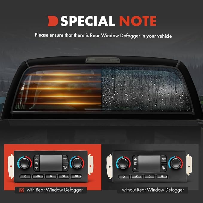 A-Premium Automatic Climate Control Module A/C & Heater Control Panel Compatible with Chevy, GMC & Cadillac - 2005 2006 2007 Silverado 1500, Sierra 1500, Tahoe, Yukon - with Rear Window Defogger