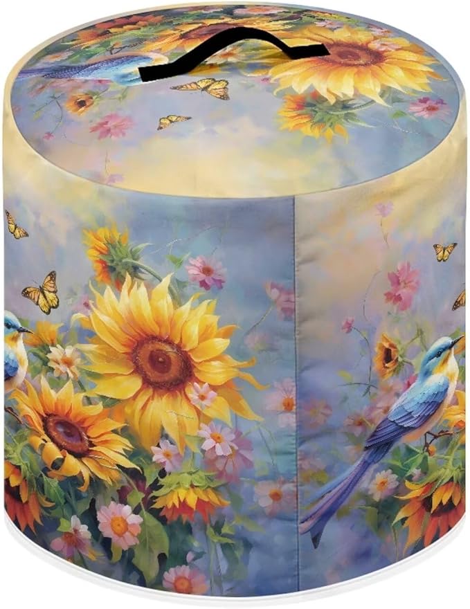Flashideas Sunflower Bird Pressure Cooker Cover for Women Dust-proof Cover for Rice Cooker Air Fryer Kitchen Appliance Covers with Top Handle and Pocket Home Kitchen Decor Gifts for Friends