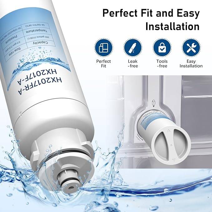 HX2017FR-A Water Filter Compatible with Insignia NS-WF26FD9-1 WF26FD9-1 (2 Pack)