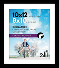 Americanflat 10x12 Picture Frame with Shatter-Resistant Glass - Use as 8x10 Frame with Mat or Display 10x12 Photo Without Mat - Signature Collection - Picture Frames for Wall Display - Black
