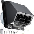 4" Dryer Vent Cover Outdoor,Dryer Vent Cover for Exterior Wall Vent Hood Outlet Air Vent,Dryer Vent Cover Outside,Exterior Dryer Exhaust Vent Cover Cap for House AC,Through Wall Dryer Vent Kit,Black