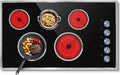 36 Inch Electric Cooktop, 5 Burner Electric Stove Top 8400W, 36" Ceramic Stove with Knob Control, Over-Temperature Protection, Dual Ring Zone, 220-240V Hard Wired (No Plug)