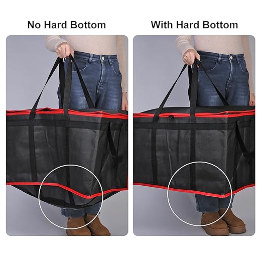 Bodaon Catering Bag with Removable Hard Bottom, XXX-Large Insulated Food/Pizza Delivery Bag for Delivery Drivers, Cooler/Hot Bags, Insulated Grocery Food Warmer Container Supplies (2Pk, Black + Red)