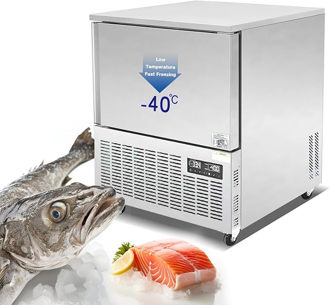 Kolice Commercial 5 Trays Blast Chiller, Chest Freezer, Shock Freezer with Food Probe,Used in Restaurant,Bakery,School,Hotel to Preserve Ice Cream,Fish,Chicken,Dumpling,Beef,Dessert,etc