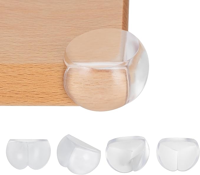 Bebe Earth Baby Proofing Corner Protectors, 12 Furniture Corner Guards Bumpers for Table - Clear Child Safety Protector for Home, New Parents and Couples