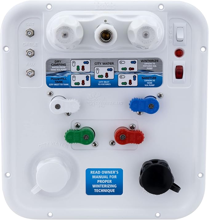 RecPro RV Water Management Panel | Nautilus P4 | 8-Function City-Water Fill (Yes, Include Install Kit) | Made in USA