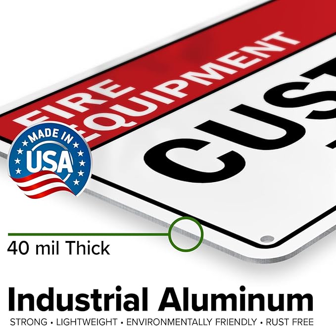 Custom Fire Equipment Sign, Ansi Sign, Osha Compliant, 7x10 Inches, Rust Free .040 Aluminum, Fade Resistant, Made in USA by My Sign Center