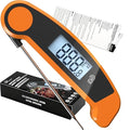 Meat Thermometer Digital Waterproof Instant Read Thermometer for Cooking Food Thermometer with Backlight & ±0.5℃ Precision Cooking Thermometer for Kitchen ℃/℉ Convertible Orange