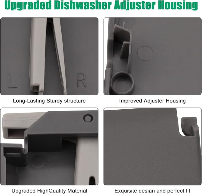 Upgraded W10320665 Dishwasher Dishrack Adjuster Housing Right Hand, For whirlpool kenmore Dishwasher Top Rack Parts W10195373 1872123 AH2579551 EA2579551 (Right)