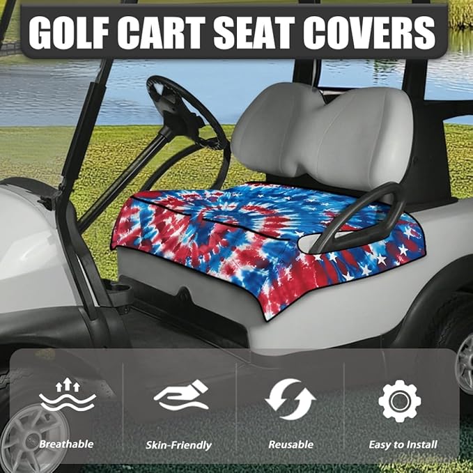 Golf Cart Seat Cushion Cover with Durable Non-Slip Backing, Waterproof Protection and Comfortable Fabric for Golf Course and Outdoor Utility Use