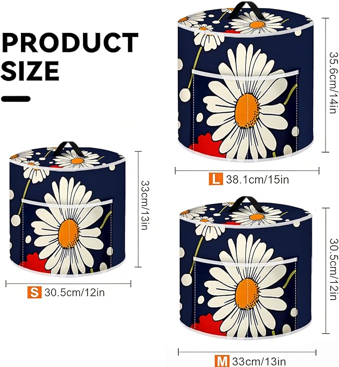 Air Fryer Dust Cover with Top Handle and Storage Bag, Compatible with Rice Cookers, Pressure Cookers, Slow Cookers and Air Fryers, Available in 3-Quart, 6-Quart and 8-Quart Sizes.