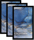 8.5 x 14 Picture Frame Set of 3, Black Frame for 8.5x14 Inch Picture Poster Photo, Light Weight and High Transparent 8.5 by 14 Frame for Wall - 3 Pack/Black/8.5"x14"