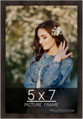 wallsthatspeak 5x7 Photo Frame for Pictures or Artwork, Espresso Brown