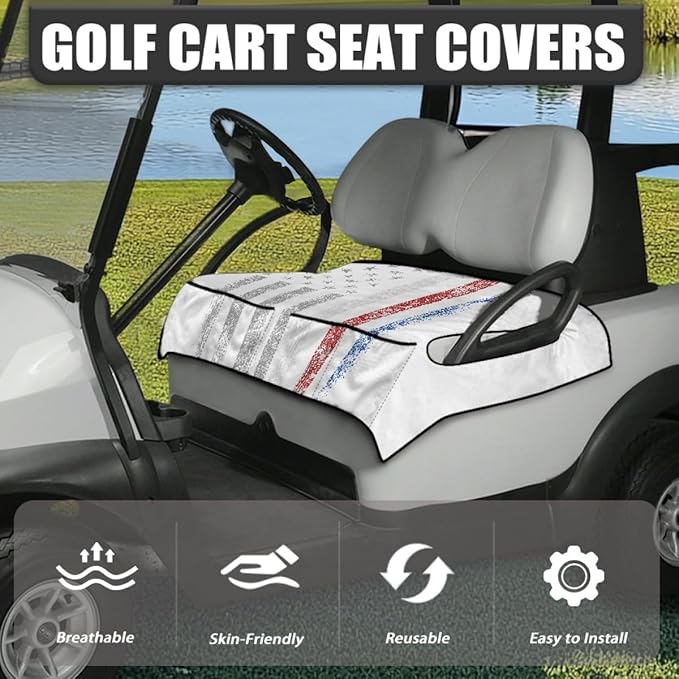 Waterproof Golf Cart Seat Cushion Cover with Soft Microfiber Surface and Non-Slip Backing, Designed to Keep Seats Clean and Comfortable Outdoors