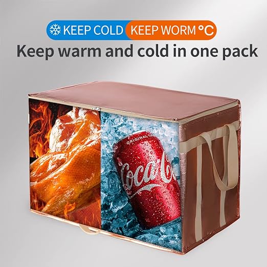 Bodaon 5-Pack Cooler Insulated Food Delivery Bag, Rideshare Delivery Bag, XXX-Large Thermal Bags for Catering/Hot Pizza, Travel/Camping Essentials/Picnic/Grocery Reusable Warmer Frozen, Gold