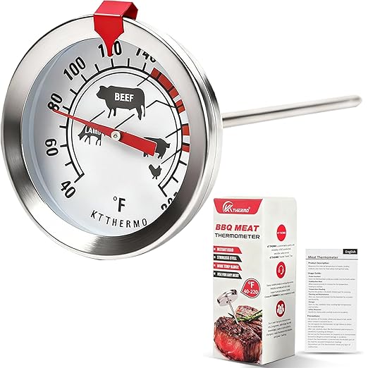 Meat Thermometer Cooking Thermometer Stainless Steel Kitchen Thermometer Temperature Labeled for Poultry, Pork, Beef