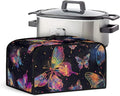 Colorful Butterfly Crock Pot Cover Compatible with 6, 7 or 8 Quart Slow Cooker Dragonfly Slow Cooker Cover with Handle Pocket Covers Appliances Decorations Kitchen Utensils