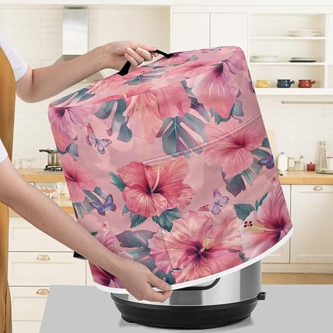 Tropical Floral Dust Cover Instant Pot Heavy Duty Waterproof Dust Pressure Cooker Cover Case for Instant Pot Pressure Cooker Instant Pot Appliance Covers Pressure Cooker Size M
