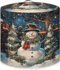 Christmas Cute Snowman Print 6 Quart Pressure Cooker Cover Dust-proof Kitchen Appliance Protector Air Fryer Dust Cover with Top Handle and Pocket