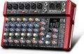 10-Channel Audio Mixer,DJ Mixer, Sound Board Console with 99 DSP Effects, Bluetooth Mixer Input 48V Phantom Power Stereo USB XLR Mixer For Karaoke Studio PC Recording