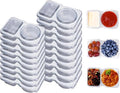 30 Sets BPA-Free Double Compartment Containers - Reusable Snack & Sauce Cups with Lids, Suitable for Kids and Adults, Ideal for On-the-Go Use, Snack Storage