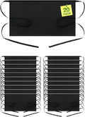 BOHARERS Waist Apron with 3 Pockets - Black Waitress Waiter Server Short Aprons
