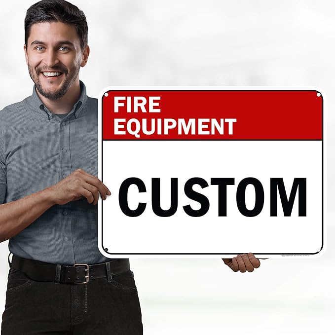 Custom Fire Equipment Sign, Ansi Sign, Osha Compliant, 18x24 Inches, 55 mil thick HDPE (high density polyethylene), Made in USA by My Sign Center