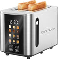 Kenmore 2-Slice Toaster - Color Touch Screen & 6 Shade Settings, Extra Wide Slots, Digital Countdown Timer, Customizable Smart Presets, Reheat, Defrost, Add Time Functions, Stainless Steel