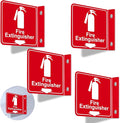 Fire Extinguisher Sign,4 Pack 6" Polished Acrylic Fire Extinguisher Signs with Down Arrow for Business,With Rustproof Mounting Screws and Double-sided Adhesive Tapes,Indoor or Outdoor Use