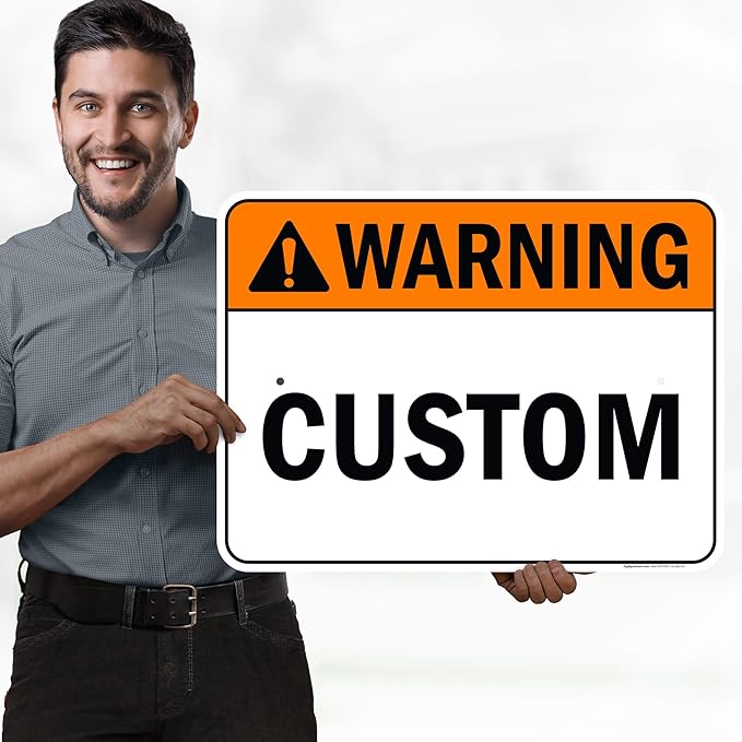 Custom warning Sign, Ansi Sign, Osha Compliant, 18x24 Inches, Rust Free .063 Aluminum, Fade Resistant, Made in USA by My Sign Center