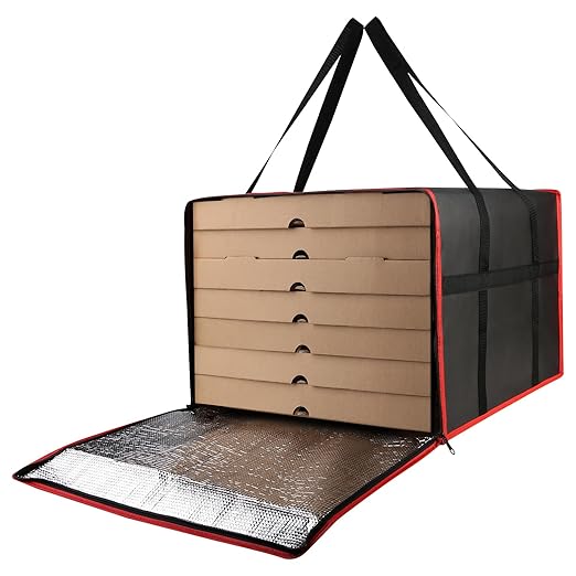 Bodaon Insulated Pizza Delivery Bags for Rideshare Delivery Drivers, 20"×20"×14" Large Thermal Food Carrier, Dashers Carry Warmer Package, Grocery Catering Supplies, Hot Pizza Carrier Insulated Bags