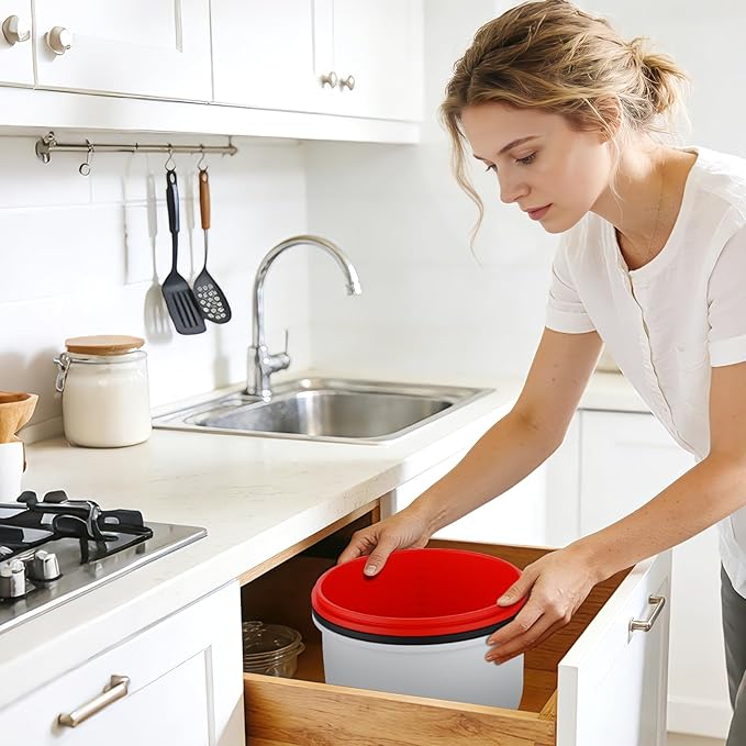 Omoiyari Premium Morandi Colors 3-Pack Silicone Bowl Liners with Lids for KitchenAid 7-Qt Bowl-Lift (Only), 2mm Extra-Thick Silicone, Odour-Free,Air Valves for Dough Proofing,Dishwasher Safe, BPA Free