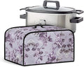 Purple Flower Slow Cooker Dust Cover Oval 6-8 Qt Dust Proof Convenient