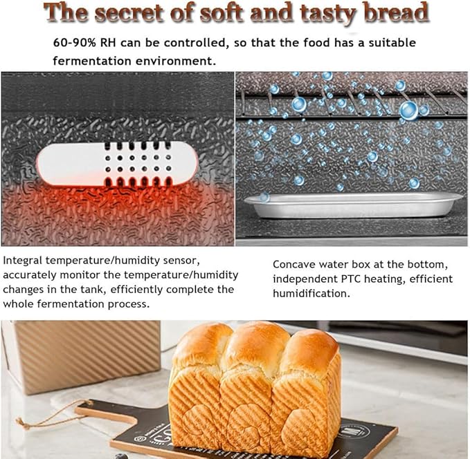 Commercial Electric 40L Dough Proofing Cabinet - Stainless Steel Bread Fermentation with Adjustable Temperature & Humidity Control for Bakeries, Pizza & Pastry Making