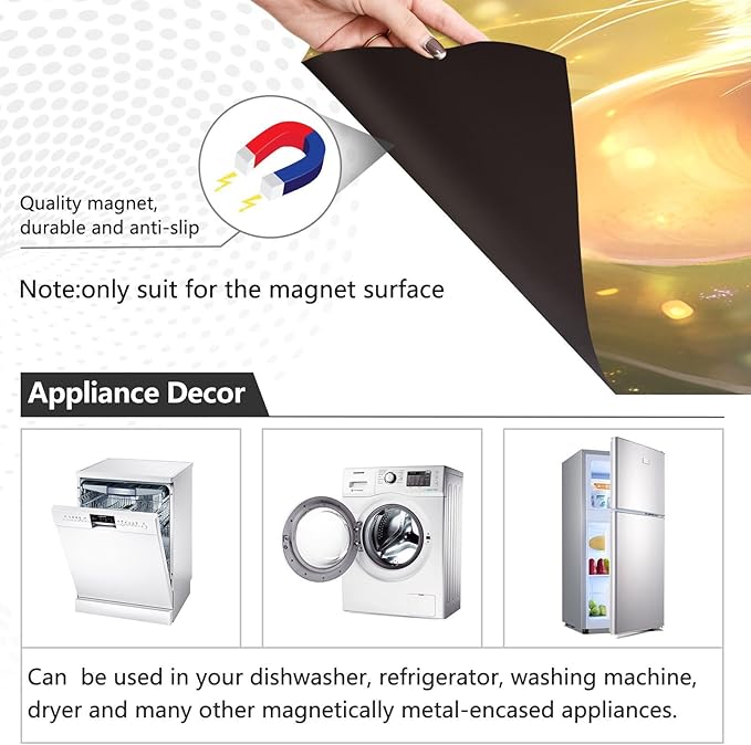 Dishwasher Magnet Cover, Cute Mouse Magnet Sticker Fridge Panel Decal for Home Kitchen Decor, 23x26in